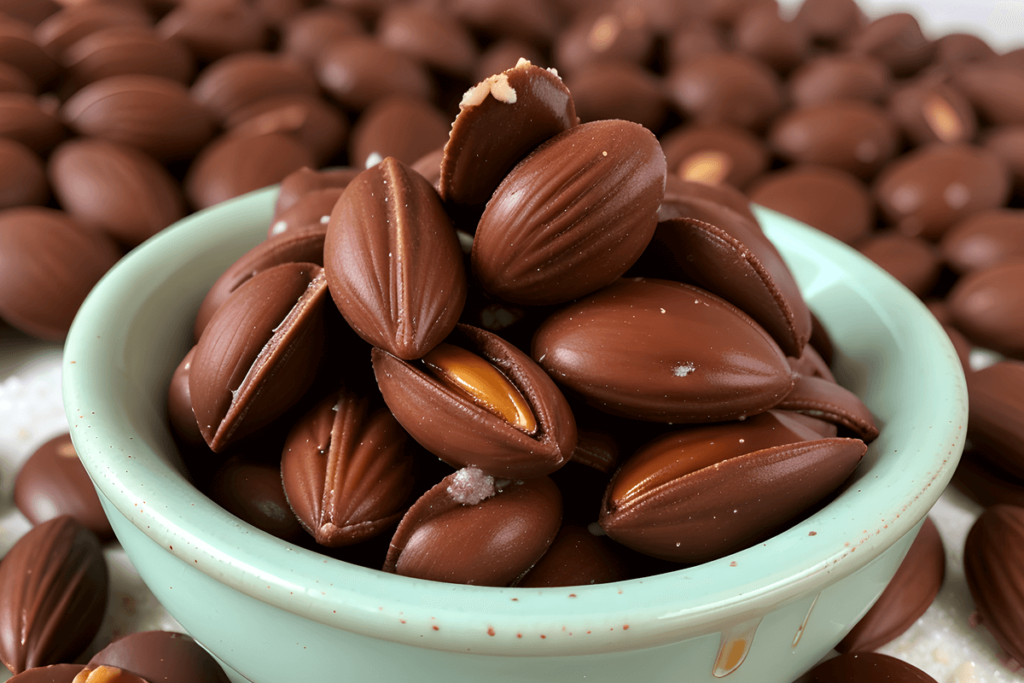 Almond covered with chocolate