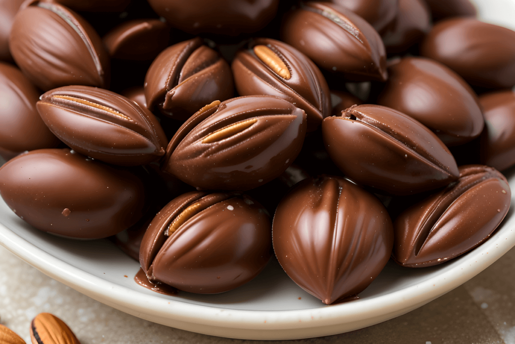 Almond covered with chocolate