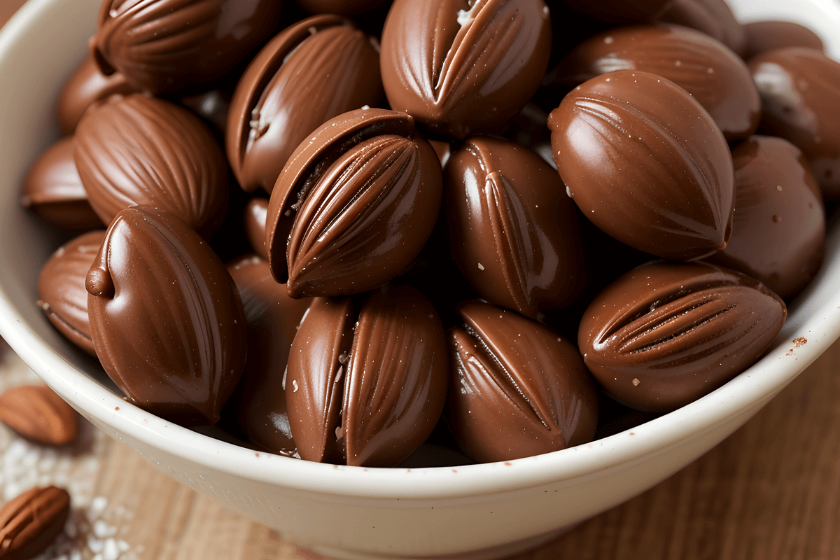 Almond covered with chocolate