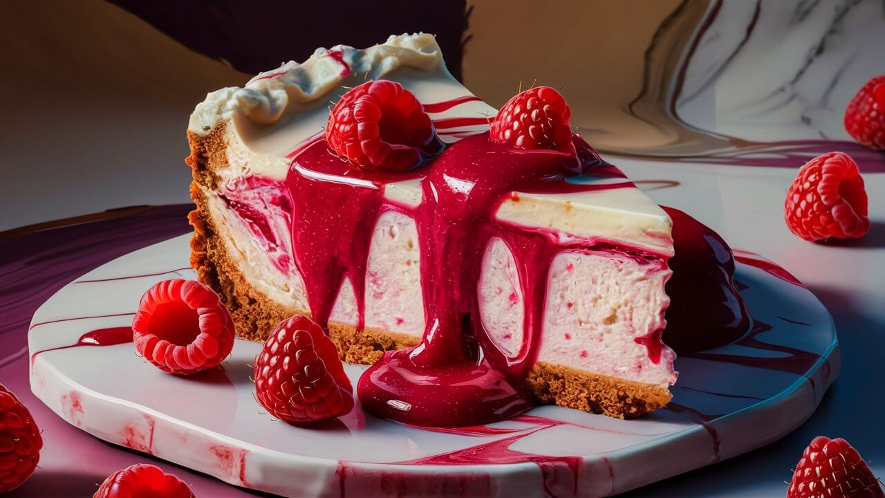 Raspberry Swirl Cheesecake