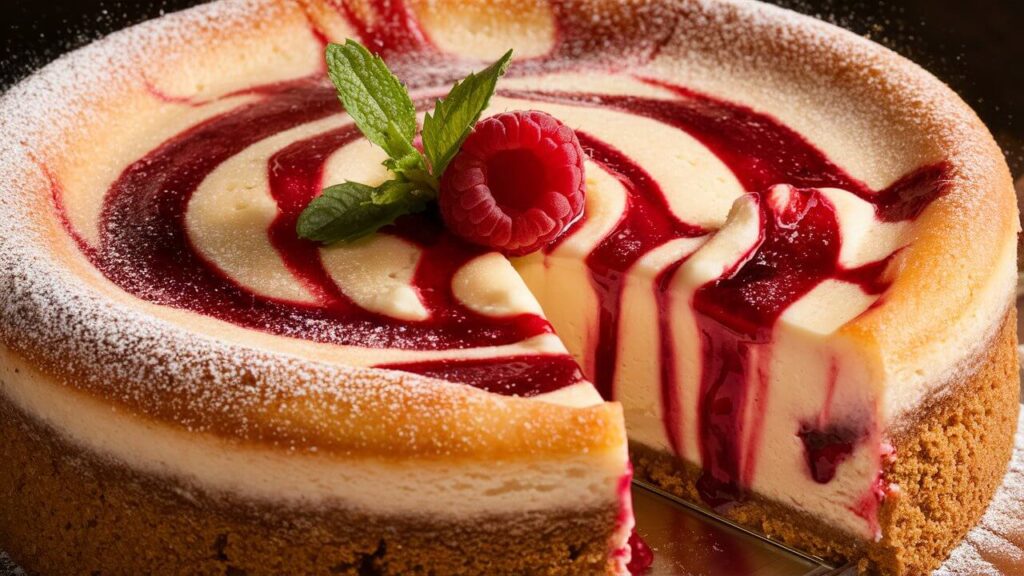 Raspberry Swirl Cheesecake