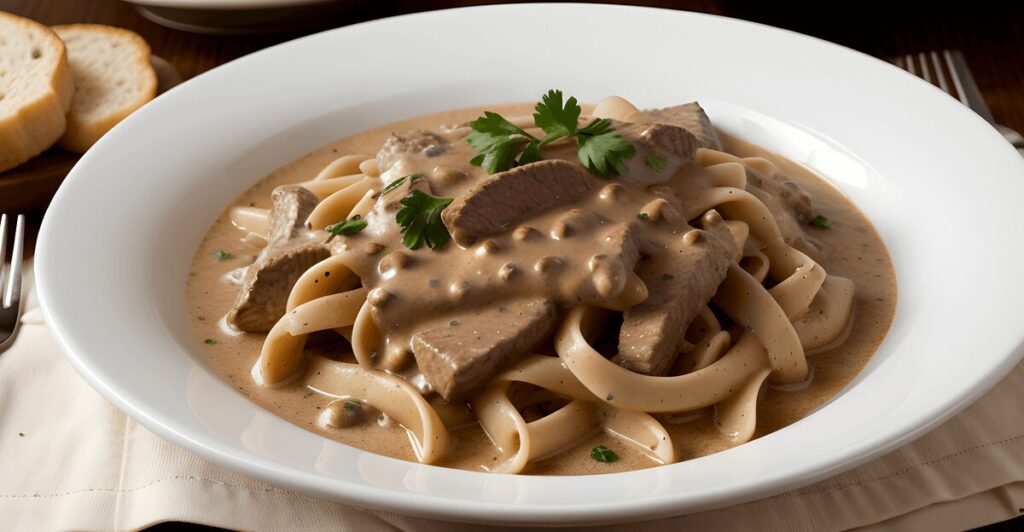 Beef stroganoff