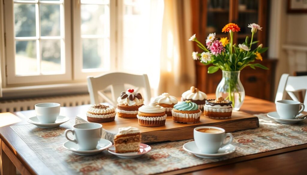 sharing coffee cakes